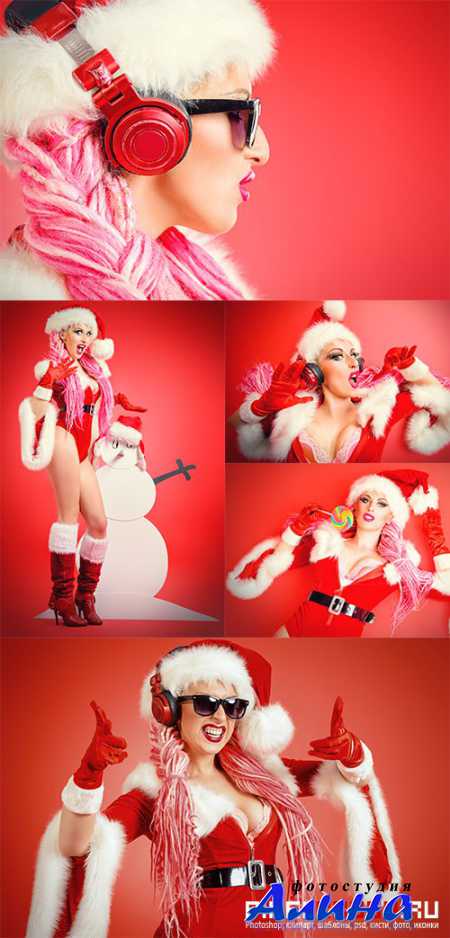 Santa Claus girl DJ