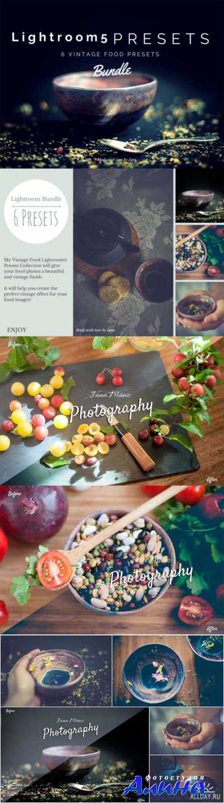6 LR Presets Vintage Food Photos