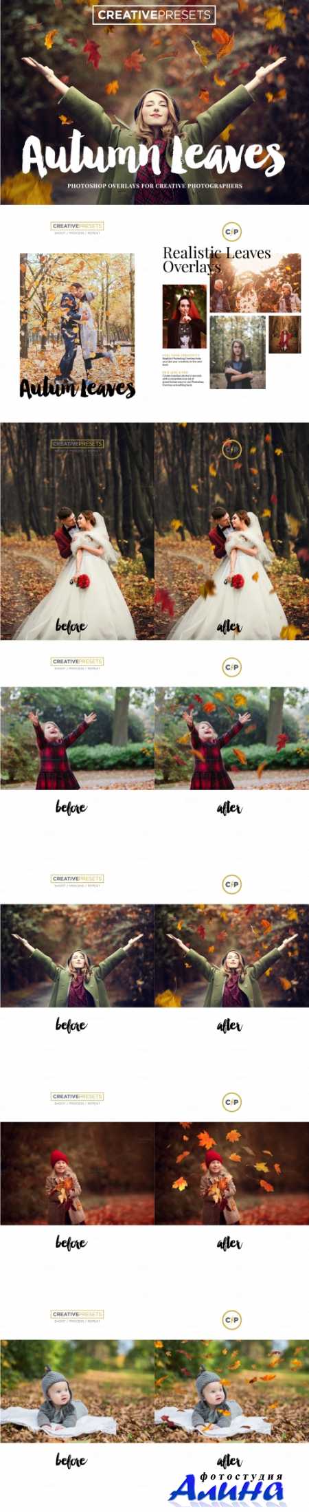 20 Autumn Falling Leaves Overlays