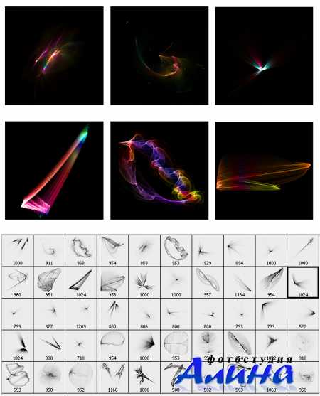 Colorful Light Shapes Brushes and Stock