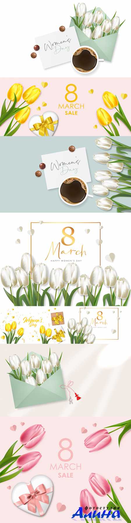 Women's day and spring tulips holiday sale